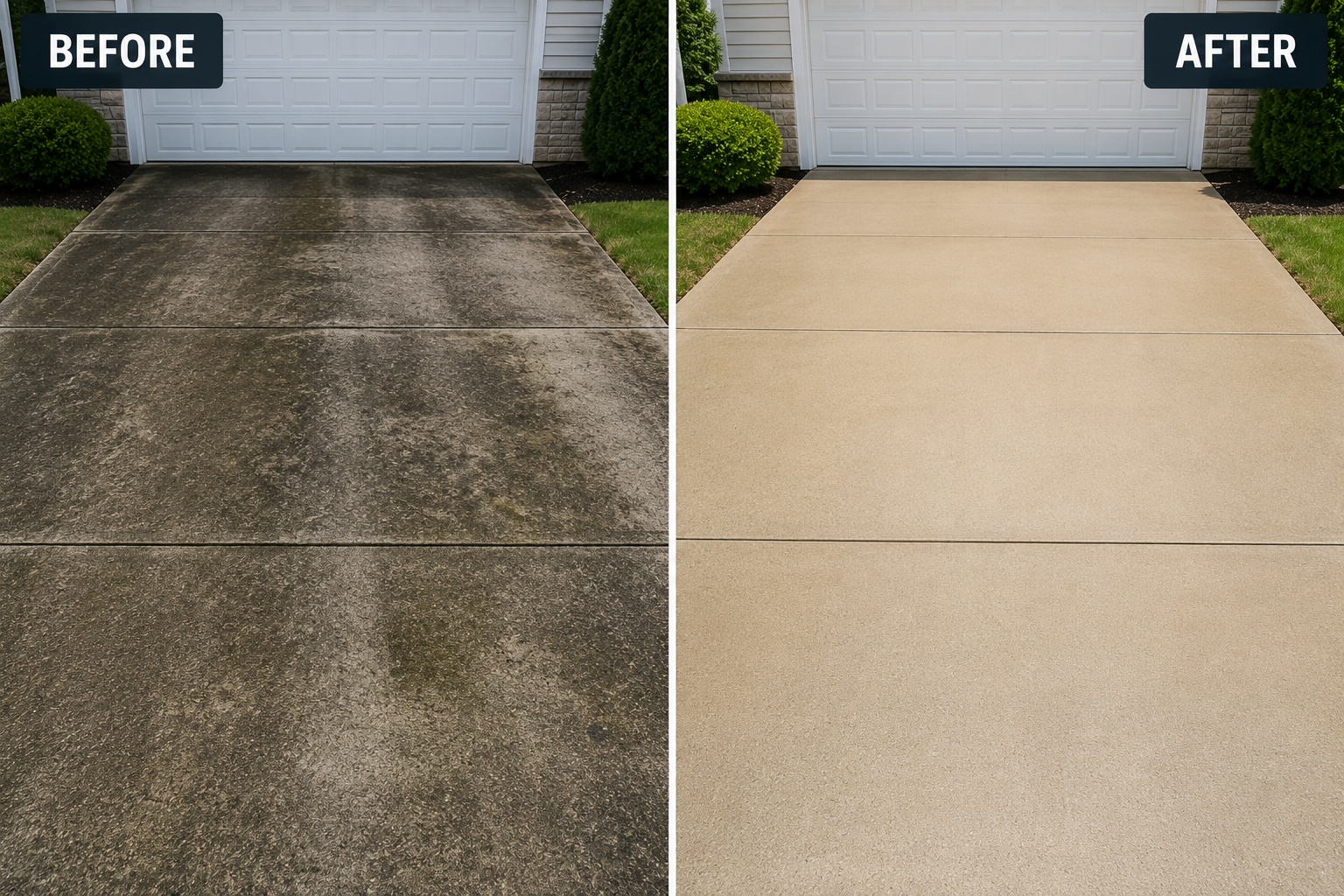 Before and after cleaning result